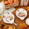 2 Pcs 4.7 Inch Fall Thanksgiving Ceramic Spoon Rest Autumn