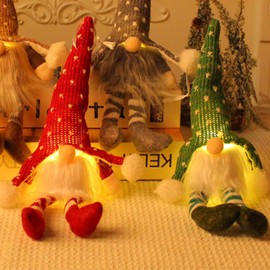 Pack of 2 Christmas Decoration Gnomes, Christmas Gnome, Illuminated, LED Christmas Decoration, Indoor Christmas Decoration, Christmas Gnome Accessories, Gnome Figures Christmas Fabric