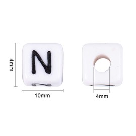 nbeads 500g 10mm Large Hole Acrylic Letter Beads Cube Beads Mixed for Kids DIY Necklace Bracelet