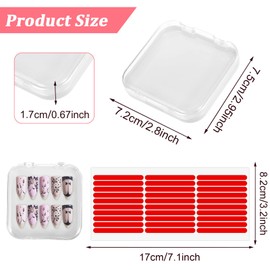 JJUNW 4PCS 2.95" Nail Art Display box Acrylic Press On Nail Storage Box Packaging Box with Adhesive Double Sided Tape for Nail Business Nail Art Nail Salon(White)