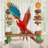 unimaxlink 3-in-1 Parrot Toys Natural Coconut Fiber Parrot Hammock (Swing