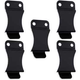KYDEX Belt Clip for Holsters & Sheaths – (Flush Mount Design) - (Metal) - (Inside-The-Waistband/IWB) - (Fits 1.75in Belts) - (No Hardware) - USA Design - (5 Pack)