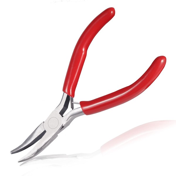 LEONTOOL 5-Inch Bent Nose Pliers Mini Bent Needle Nose Pliers