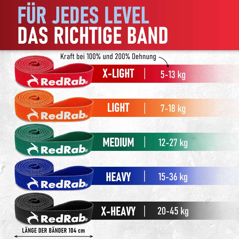RED RAB Fitness bands individually or in a set with
