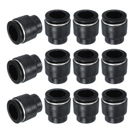 PATIKIL 12pcs Hose Quick Release Cap 16mm (5/8") Hose OD Plastic Hose Pneumatic Cap Quick Release Push Fit Plug Fitting Accessories for Pneumatics Black