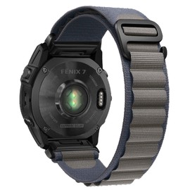 SumRioo QuickFit 22mm Watch Strap for Garmin Fenix 8/8 Solar 47mm/Fenix E/Fenix 7 Pro/Fenix 7/6 Pro/6/5 Plus/5, Nylon Alpine Loop Band for Garmin Forerunner 965/955/945/935, Epix 2, Blue