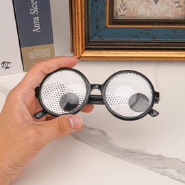 HannaFires Funny Googly Eye Glasses – Creative Rotating Eyeball Round Frame Costume Glasses for Selfies, Party Fun, and Gag Props, Birthday Party Gifts
