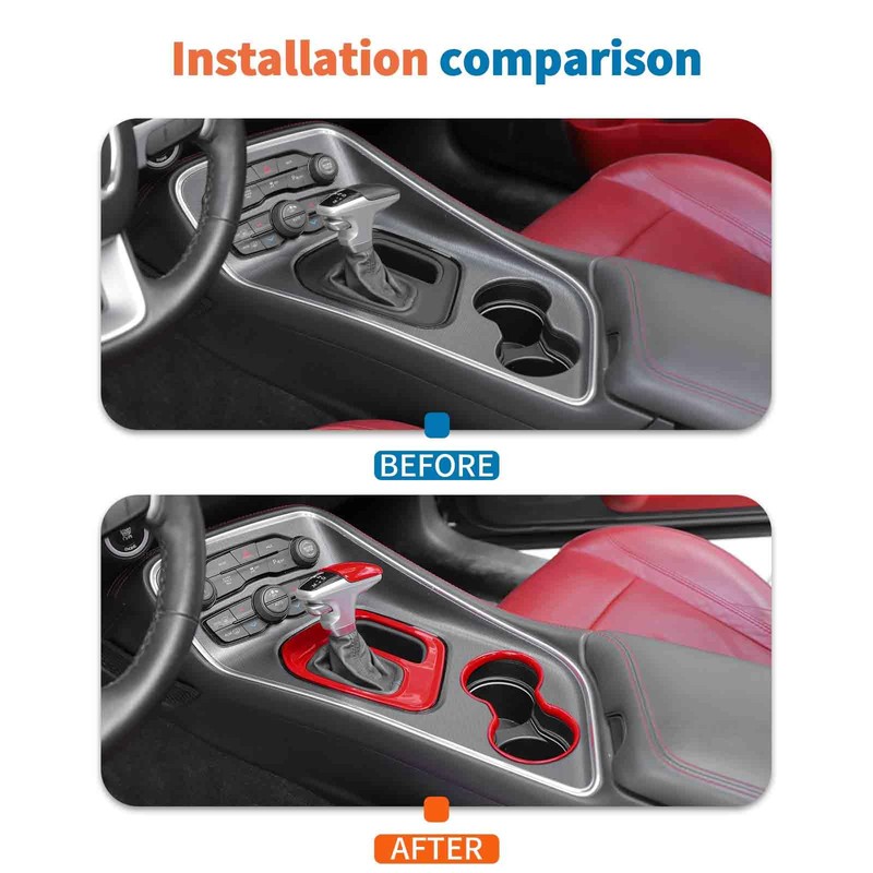 JeCar 3pcs for Challenger Red Interior Trim Kit Interior Accessories