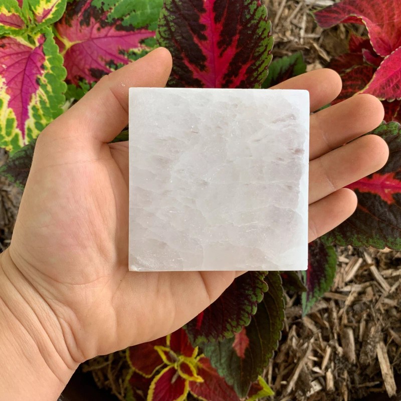 Etched Selenite HAND MADE Charging Plate (1) - Metaphysical