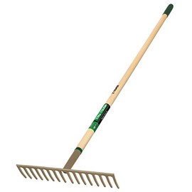 Truper 31383 Tru Tough Level Head Rake, 16 Teeth, Wood Handle, 60-Inch