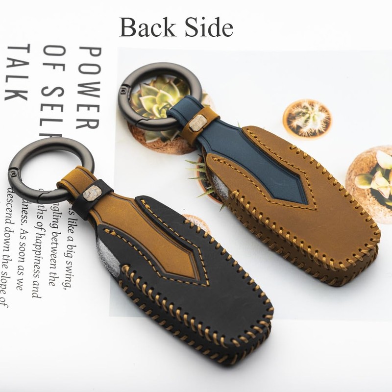 WTSHOPME Key Fob Cover Crazy Horse Leather Compatible with Mitsubishi