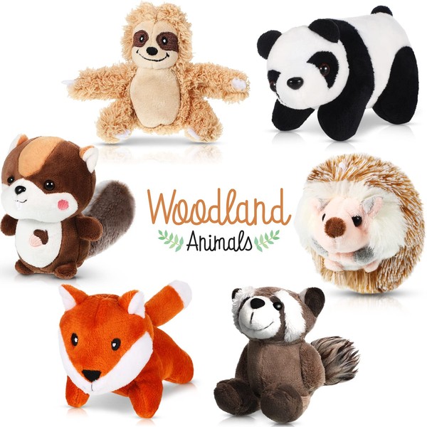 6 Pieces Jungle Animal Plush Toys Forest Stuffed Animals Set,