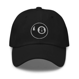 Edge of Life Designs 8 Ball Pool Billiards Embroidered Baseball Cap Dad hat