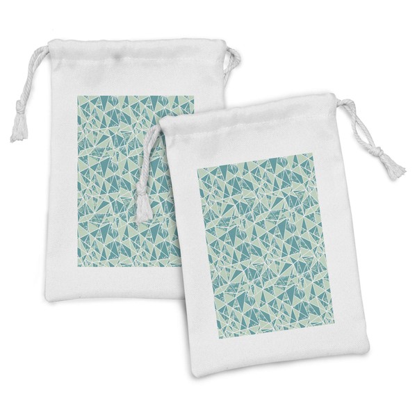 Ambesonne Teal Green Fabric Pouch Set of 2, Modern Tropical