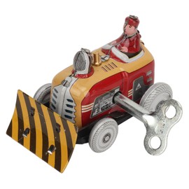 Vintage Small Pushdozer Wind Up Toy Retro Tin Toy Nostalgic Creative Props Collectible Kids Gift Home Decoration