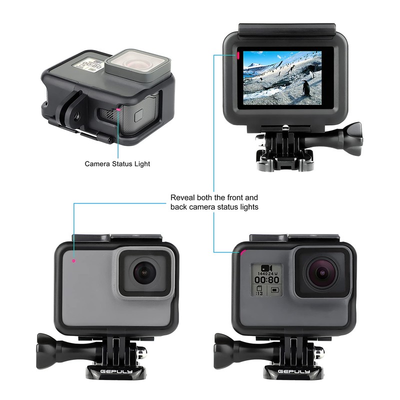 GEPULY Frame Mount Housing Case for GoPro Hero 7 Black/Silver/White,