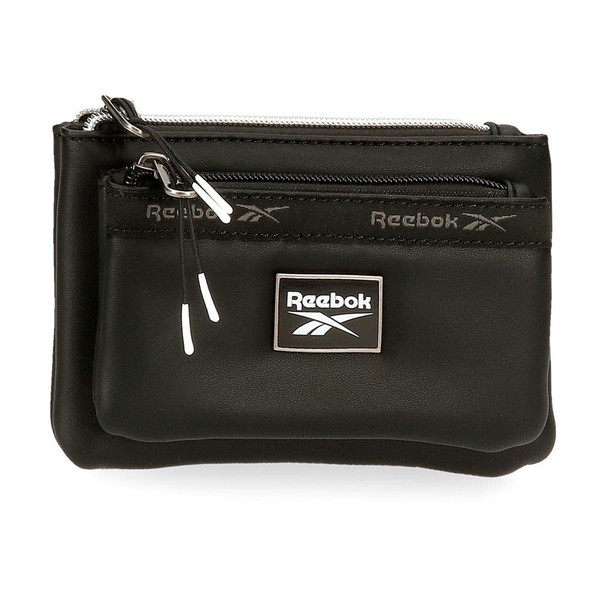 Reebok Tina Toiletry Bag Two Compartments Faux Leather, black, Double toiletry bag