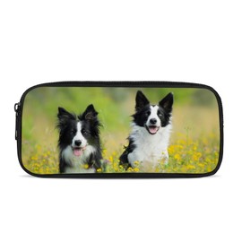 Dolyues Large Capacity Pencil Case Large Pencil Case Kids Back to School Stationery Supplies for Teens Girls Boys Dog Border Collie Bag Organizer, Dog Border Collie, pocket organizer