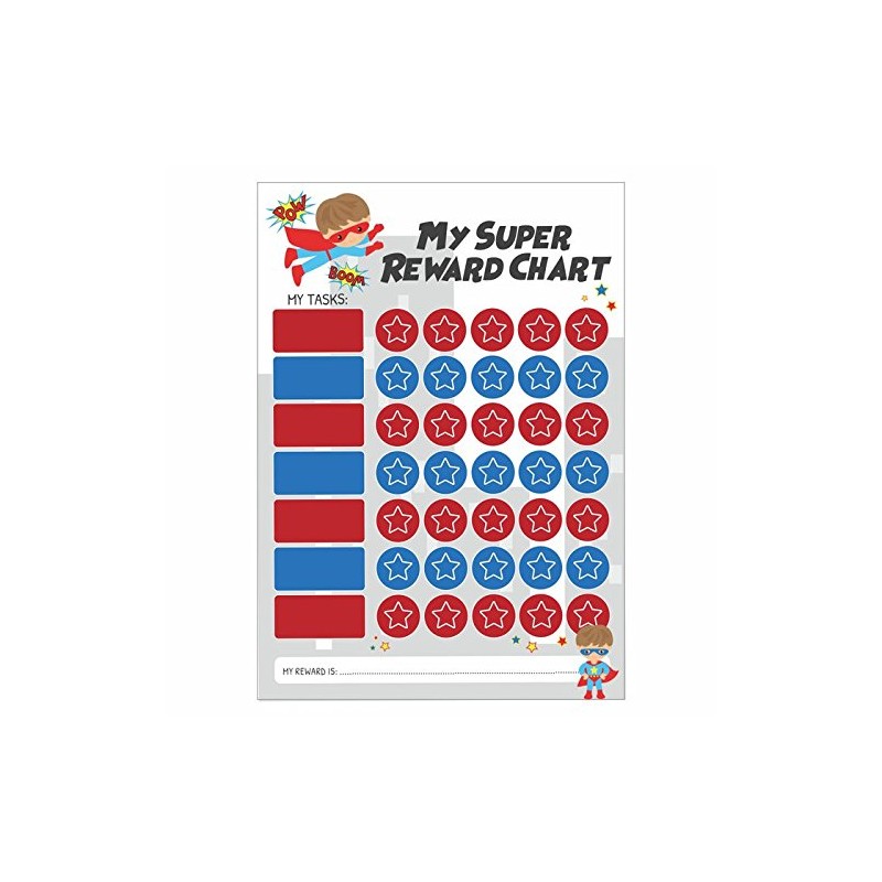 A3 Superhero Reward Chart School Stickers with Glitter Stickers