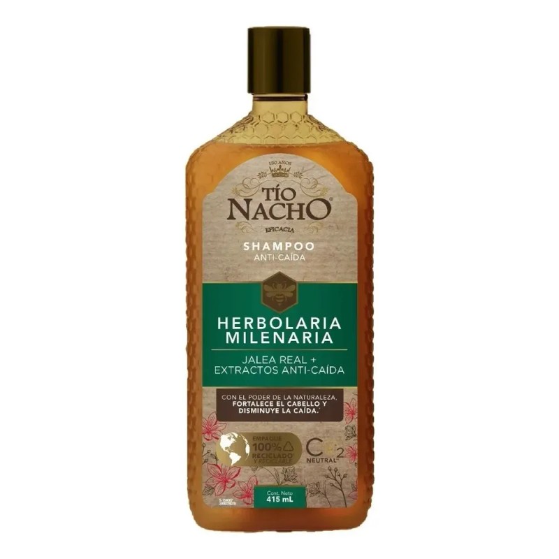 Tío Nacho Shampoo Herbolaria Milenaria. Botella Con 415ml.