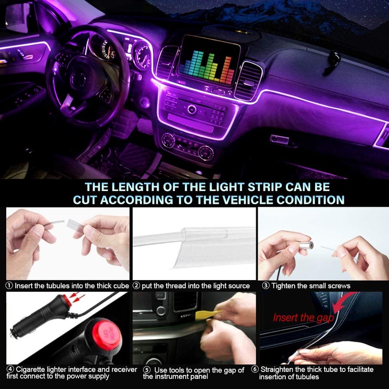 MAODANER Car LED Interior Strip Light, 16 Million Colors 5