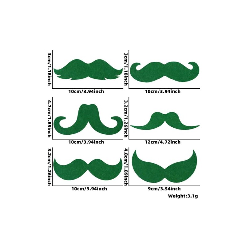 Dzrige 6 Pieces St. Patrick's Day Beard Green Beard and