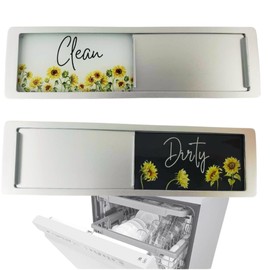 Clean Dirty Magnet for Dishwasher, Dishwasher Magnet Clean Dirty Sign for Kitchen, Cute Sunflower Kitchen Decor