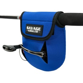 Savage Angler Neoprene Reel Cover, Fishing Reel Cover, Spinning Reel Cover, Spinning Reel Sleeve, Spinning Reel Protection, Fits 1000, 2000, 3000, 4000 Series Reels (Blue)