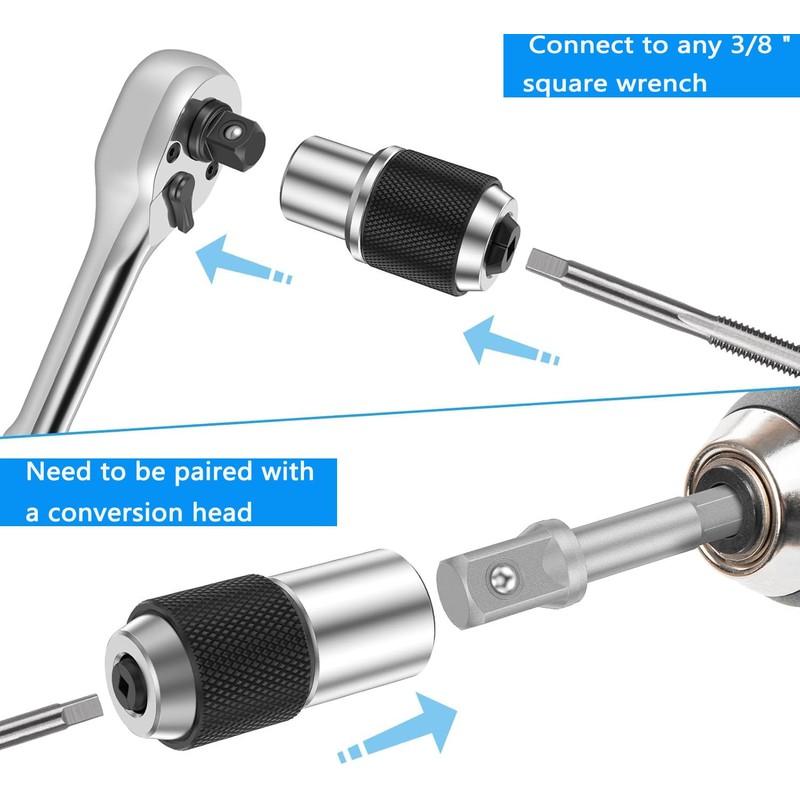 KEWAYO 3PCS Adjustable Tap Socket Set,Tap Sockets With a 3/8"