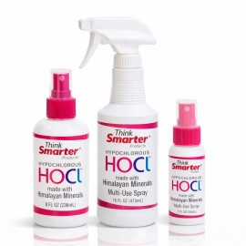 Hypochlorous Spray 3-Pack (2oz, 8oz, 16oz) Multi-Use, Mineral-Based Cleaning & Skin Mist, Gentle Daily Use, Made with Himalayan Minerals
