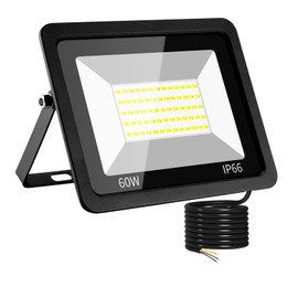 LED Flood Light Outdoor, 60W Super Bright IP66 Waterproof Exterior Security Light, 6500K Daylight White Outdoor Floodlights for Yard, Garden, Stadium, Backyard, Garage