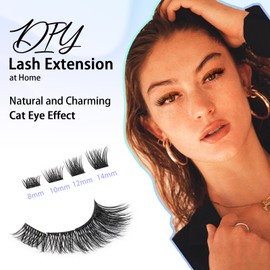 Obeyalash Individual Eyelashes, C Curl Cluster Lashes, Individual Eyelashes, Reusable and Soft, 8-14 mm, DIY Lash Extensions, Lash Cluster Eyelashes, Natural by Obeyalash (Tulips WL012)