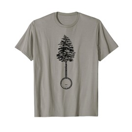 Banjo Tree Minimalist Design Vintage Nature & Music Graphic T-Shirt