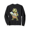 Cartoon Turtle Traveling With Map And Backpack Illustration Sweatshirt