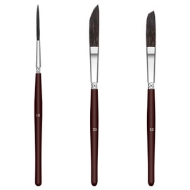 Pinstriping Brush 3 Size Kit (01, 02, 03) - High Performance Striping Brushes with Measuring Paint Cup, pinstriping, Blue Squirrel Hair, Sign, Lettering, Professional Art Supplies