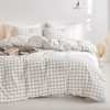 Wake In Cloud - Grid Cotton Duvet Cover Set, Plaid