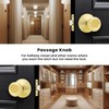 GOBEKOR 3 Pack Keyless Passage Door Knobs Closet Polished Brass