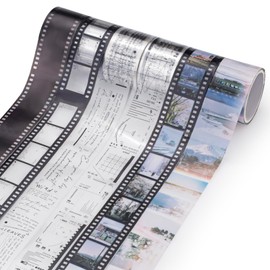 LELE LIFE 6 Rolls Filmstrip PET Washi Tape, Self-Adhesive Retro Movie Film Reel Art Decorative Tape Stickers for Journaling, Scrapbooking, Crafts, Diaries, Junk Journal Supplies