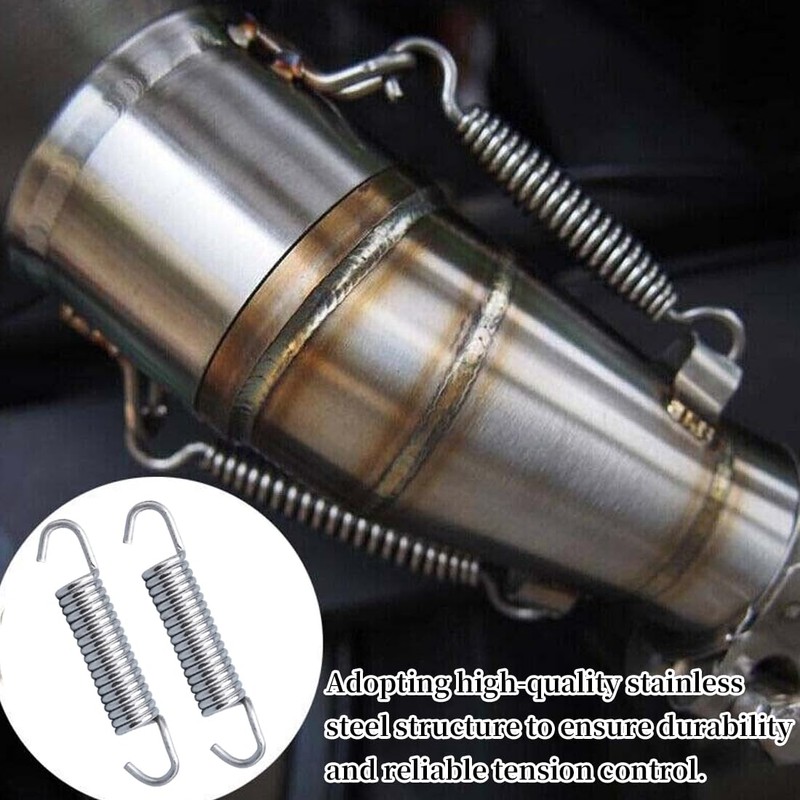 QEXUJOW Springs, Two Piece Universal Exhaust Pipe Spring, Stainless Steel