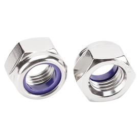 304 (SUS) Stainless Steel Nylon Lock Nut M14 4 Pack Insert Self-Lock Lock Prevents Loosening DIN985