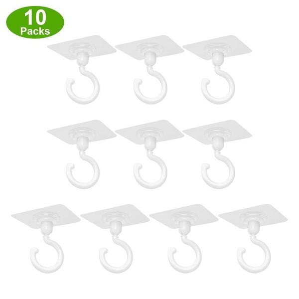 Ceiling Hook (10pcs), Multipurpose Self Adhesive No Drill Ceiling Hanging