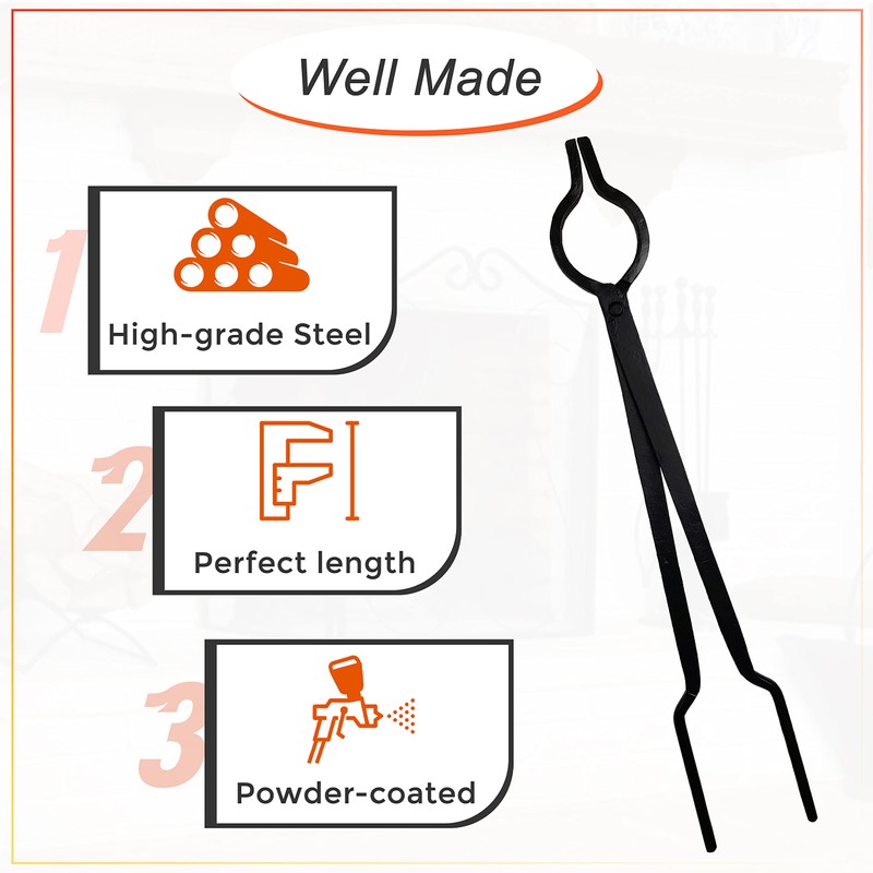 FEBTECH Log Grabber for Fire Pit - 30" Inch Steel