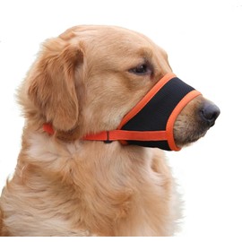 Taicols Máscara Facial para Perros, bozal para Perros medianos y Grandes, bozal respirador Ajustable para Perros, máscara de Perro, Naranja（XL）