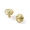 JIASENBAO 5 Pack Gold Cabinet Knobs Round Brushed Brass Drawer