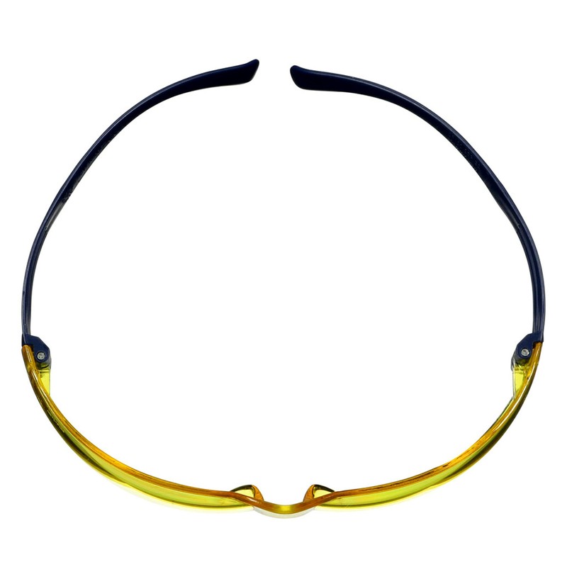 3M™ SecureFit™ 100 Safety Glasses, Blue Temples, Anti-Scratch/Anti-Fog, Yellow Lens,