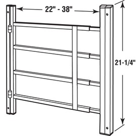 Prime-Line S 4776 21 In., White Painted Carbon Steel, Hinged 4-Bar Window Grill (Single Pack)