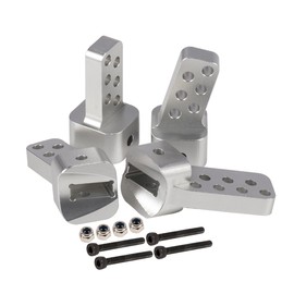 4Pcs SCX10 II Link Mounts, 1/10 RC AR44 Axle Link Riser Anti-Squat Mounts for Crawler Axial SCX10 II Chassis LCG Rigs DIY 90046 Upgrade(Silver)