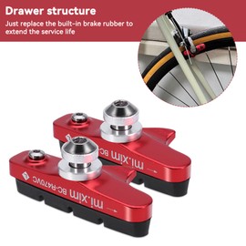 Bicycle Brake Pads, 5.5 cm/2.16 Inch Pair L/R Rubber Road Bike Brake Pads Shoes Brake Replacement Set, Universal Bicycle V Brake Pads Front Rear Bicycle Brake Shoes for Road Bikes Mountain Bikes MTB