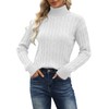 Esobo Women's Long Sleeve Turtleneck Cozy Cable Knit Fall Sweater