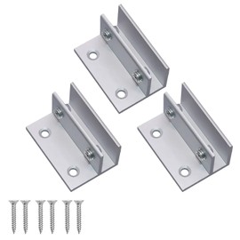 3 Pcs Adjustable Glass Clips, Glass Holder, Aluminum Alloy Glass Shelf ，Support Bracket， Wall Mounted Bracket 0.3"（8mm）-0.4"（10mm） (Silver for 0.3-0.4 inch, F Shape - 3 pcs)